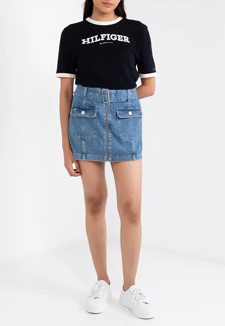 Tommy jeans denim a-line skirt top