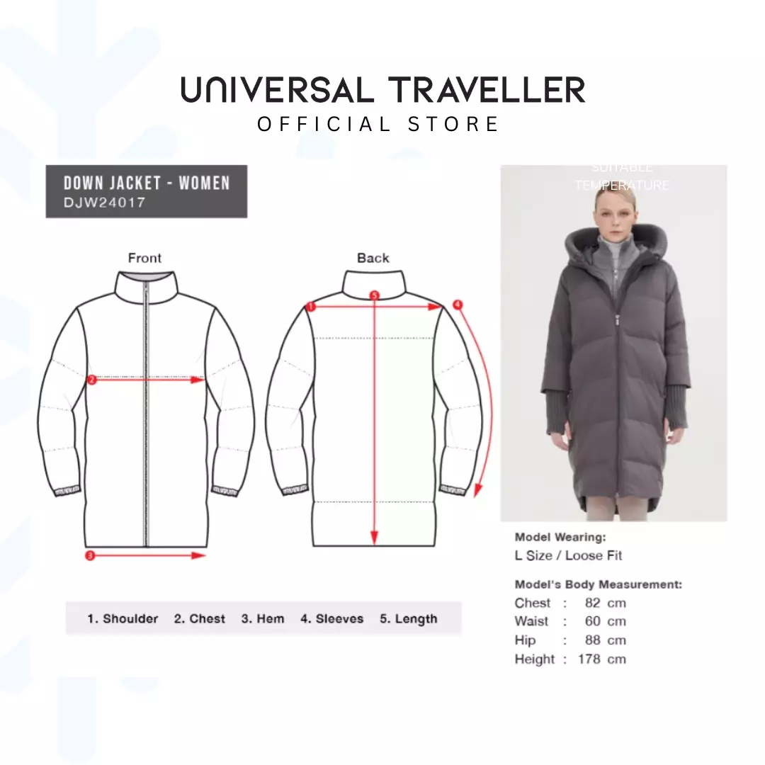 Universal Traveller BOXY DOWN JACKET WITH CHUNKY RIB  DJW24017