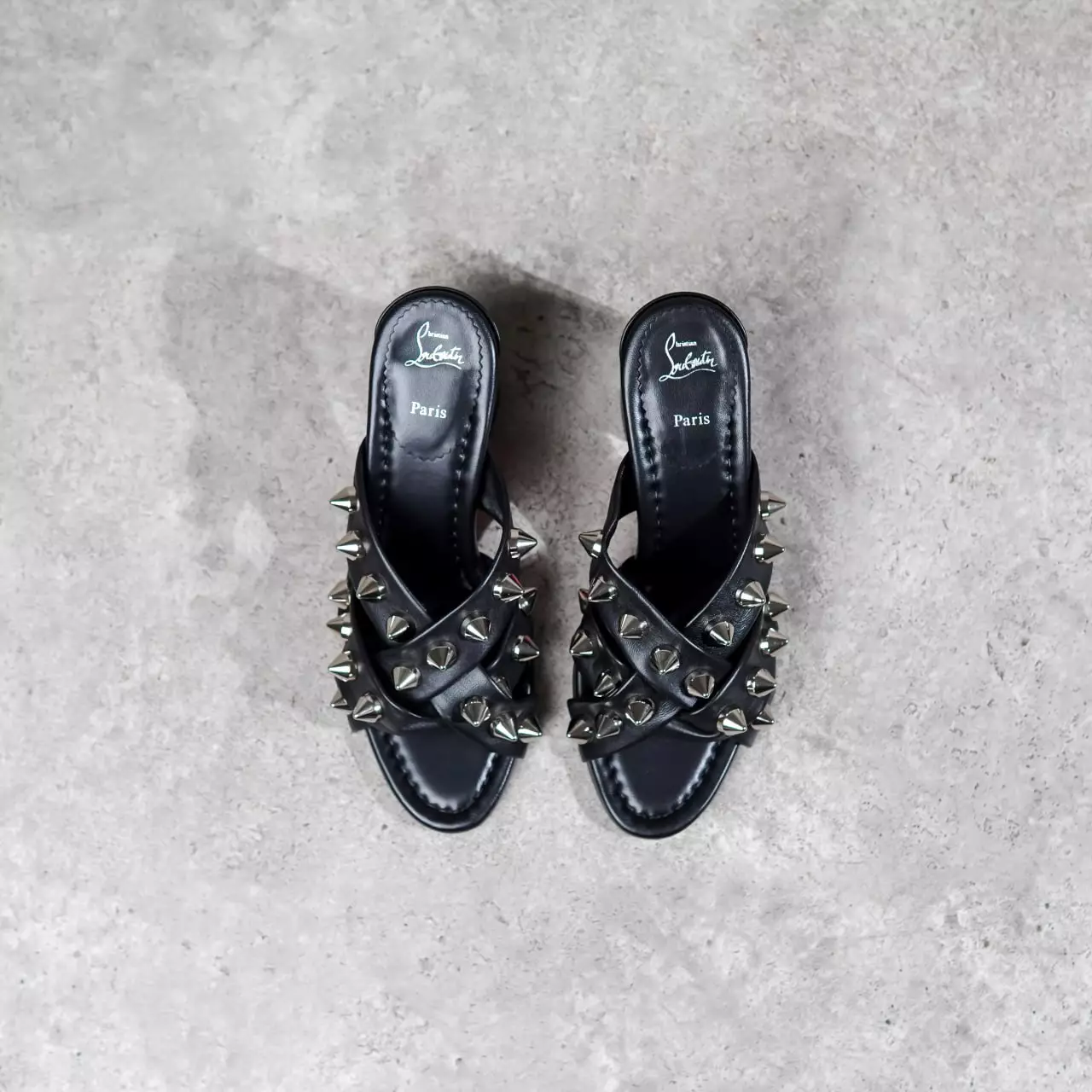 Sepatu CHRISTIAN LOUBOUTIN SPIKE CLUB 85MM NAPPA BLACK HEELS 100% ORIGINAL