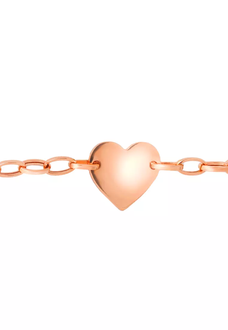 TOMEI Love Chain Bracelet, Rose Gold 585