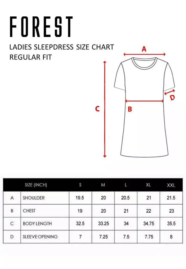 Buy FOREST (1 Set) Forest x Disney D100 Ladies 100% Cotton Sleep Dress ...