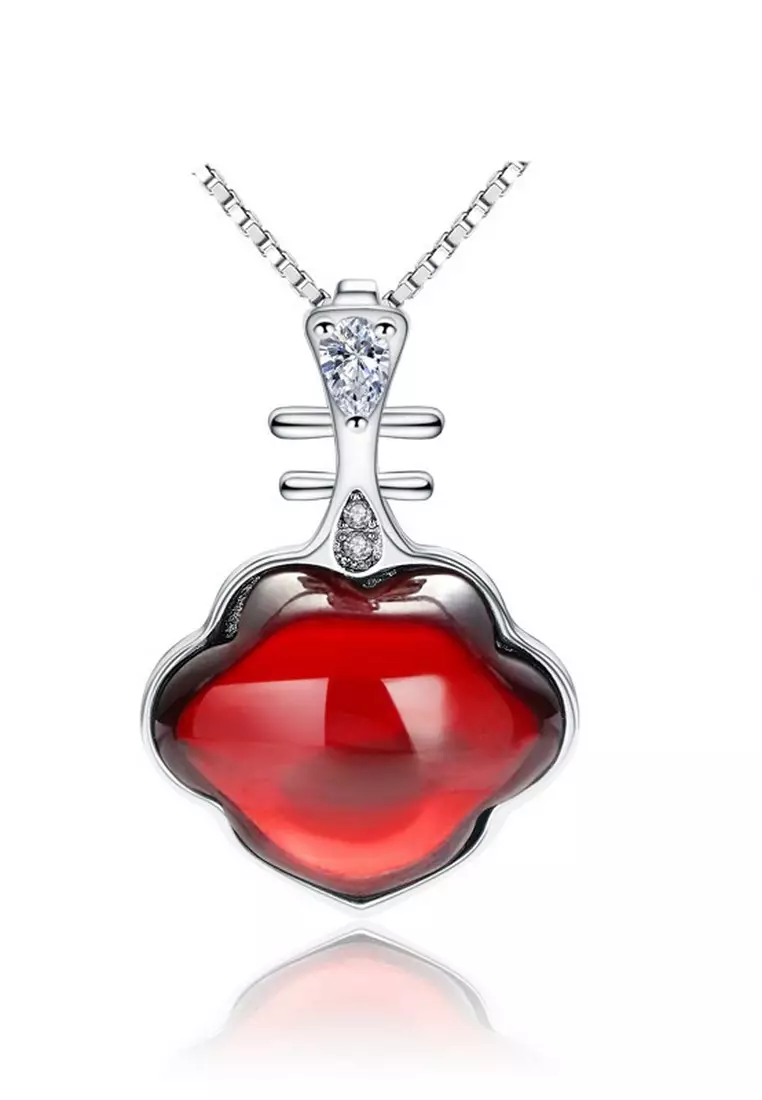 Red 2025 silver necklace