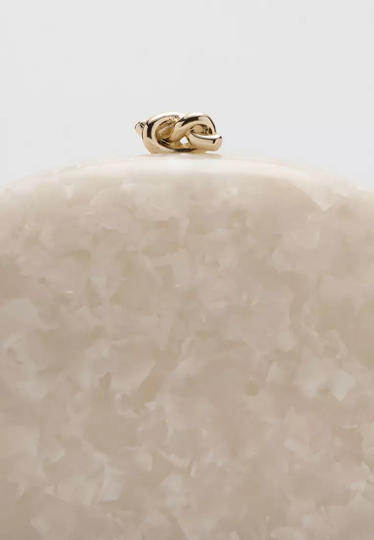 Pearl-Effect Clutch Bag