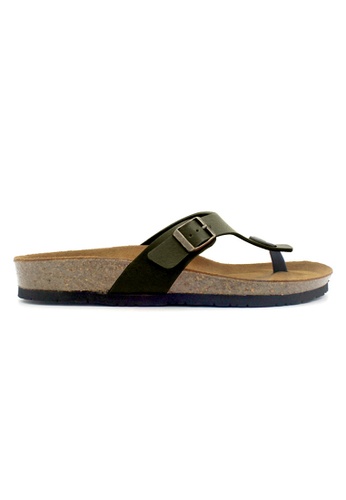 SoleSimple green Rome - Khaki Leather Sandals & Flip Flops B789DSHCAFC4F8GS_1