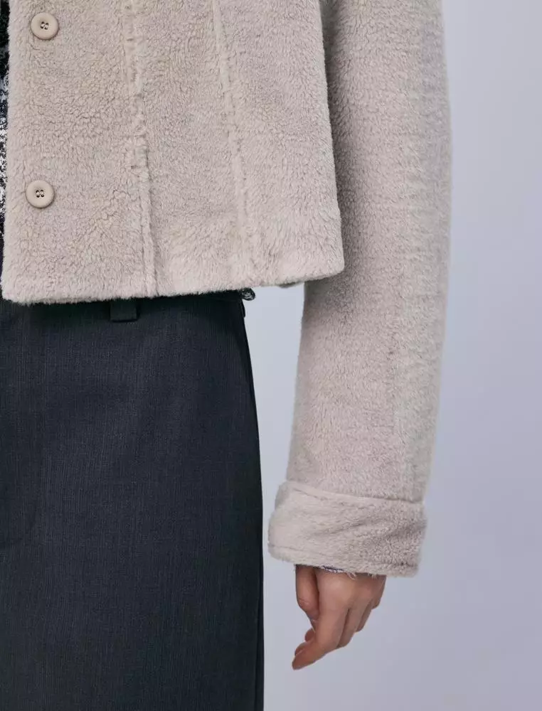 仿皮草寬鬆外套