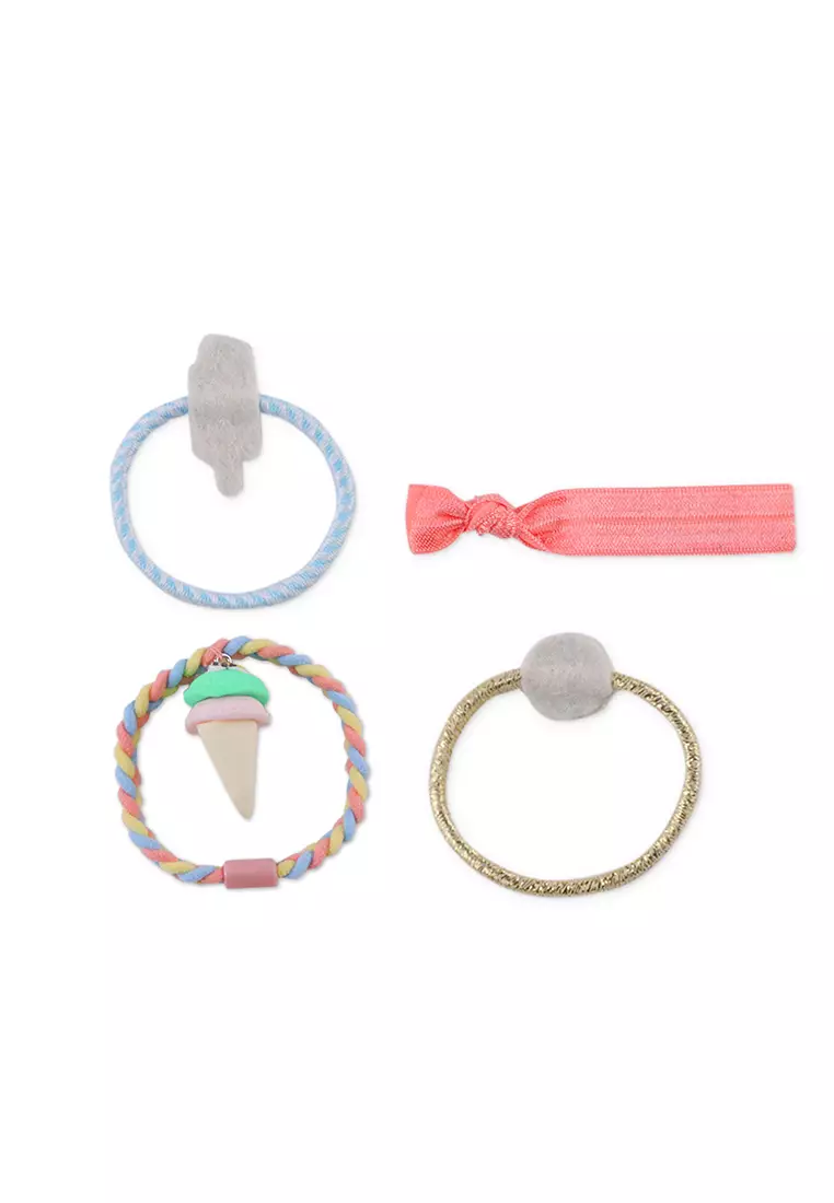 Girls Stella Hair Ties With Patch Embroideries Set