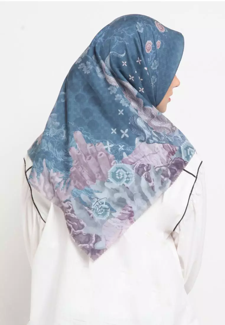 Premium Scarf Dandelion Denim Blue