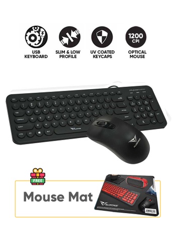 Alcatroz black Alcatroz Jelly Bean U2000 Black USB Wired Keyboard and Mouse Combo | Free Mouse Mat | 1 Year Warranty ED2E1ES2D8BC6FGS_1