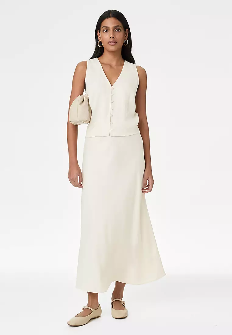 Satin Single Breasted Waistcoat