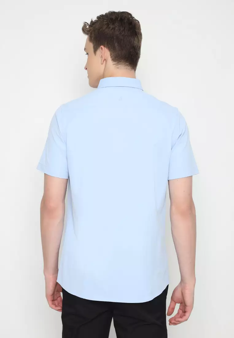 Jobb Egan Kemeja Pria Lengan Pendek Slim Fit Biru