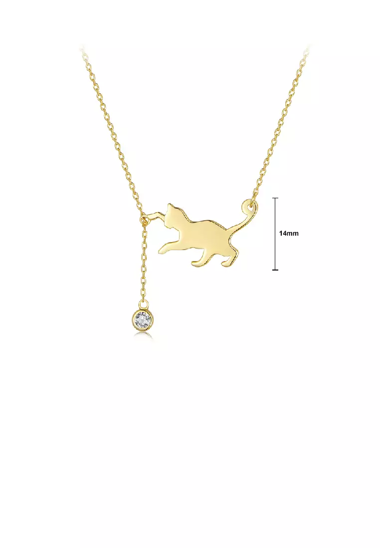 Gold cat clearance pendant