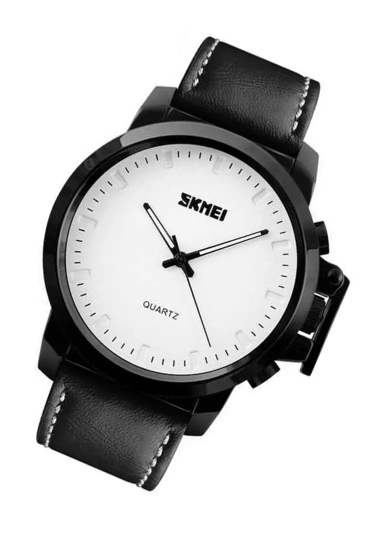 Jam Tangan Kasual Analog Pria Waterproof Strap Tali Material PU Leather QP02 ORIGINAL