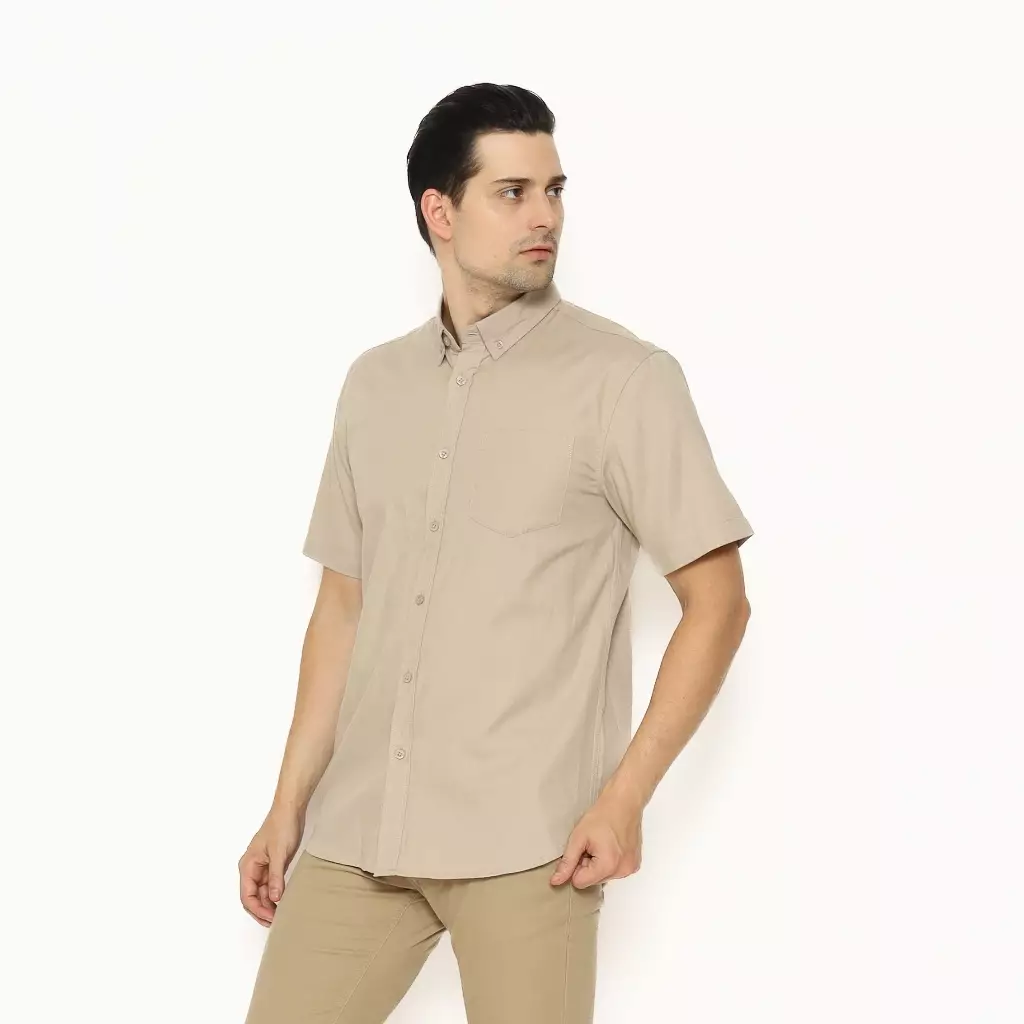 AMK Kemeja Pria Lengan Pendek SHS KAZUKI S/S Khaki