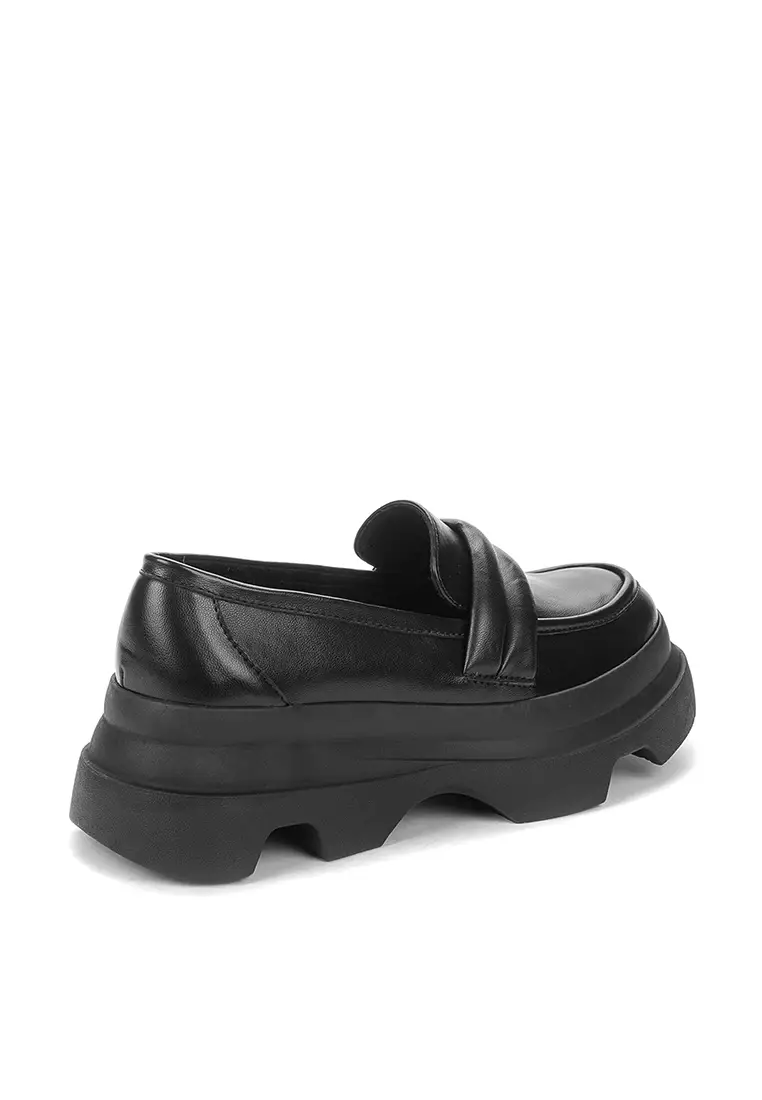 Chunky black loafers on sale womens