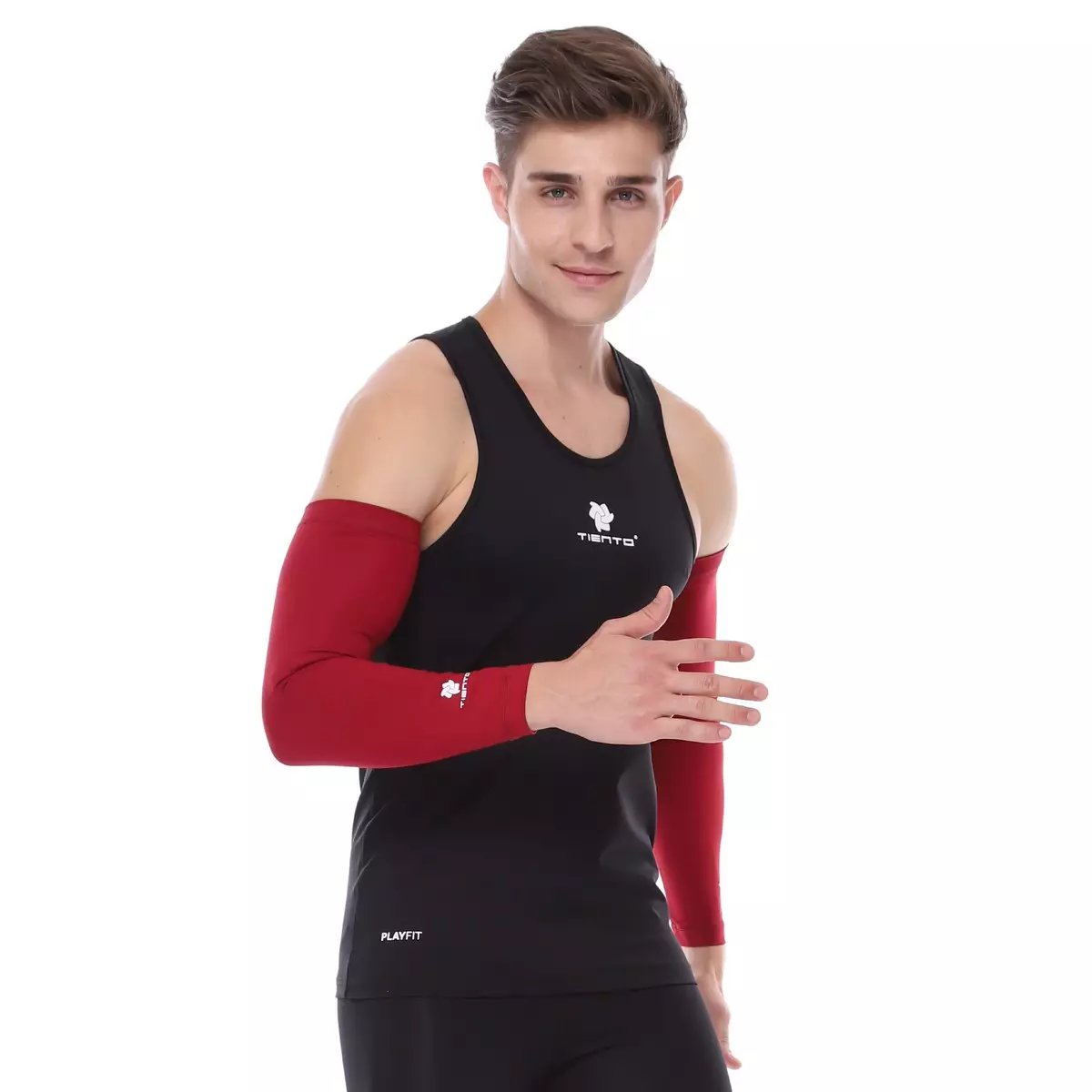 Manset Tangan / Hand Sleeve/ Arm Sleeve Maroon Men