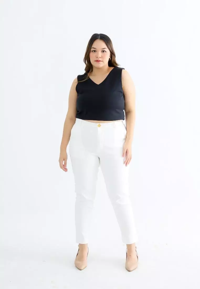 Plus Size Crop Top Tee In Jae Black