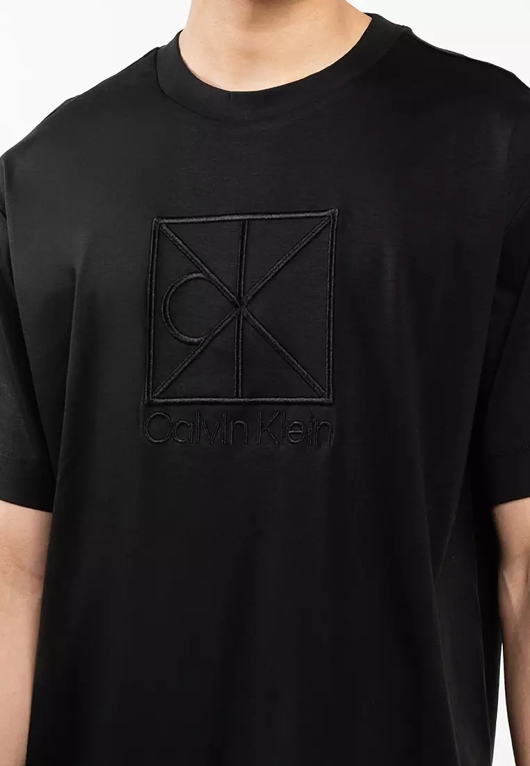 短袖寬鬆優質珠地布商標T恤 - Calvin Klein Jeans