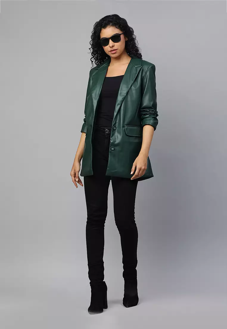 Bottle Green Ladies Oversized Blazer