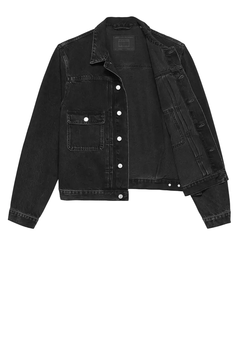Pleated Cotton Lyocell Denim Jacket - Tommy Jeans