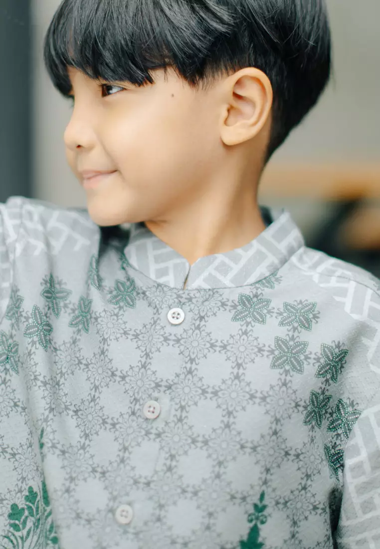 My Aksa Batik Anak Kemeja Anak koko Dobby Mavi Manisa Raya Series