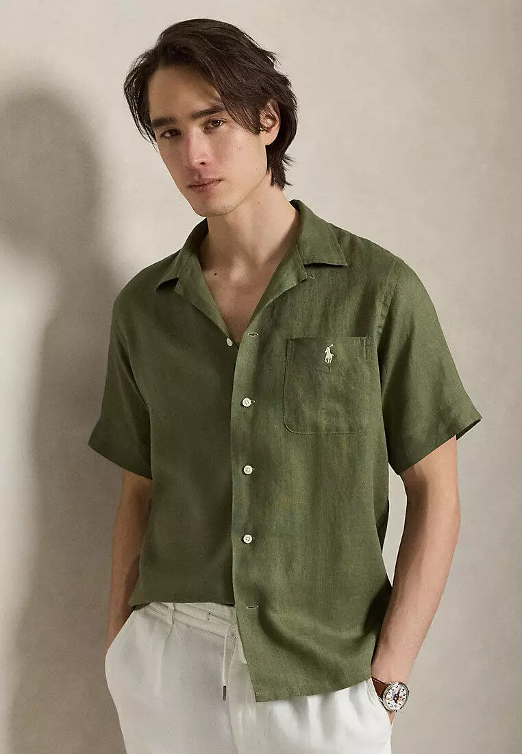 Classic Fit Linen Camp Shirt