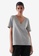 COS grey V-Neck T-Shirt 51D0FAADC014FBGS_1