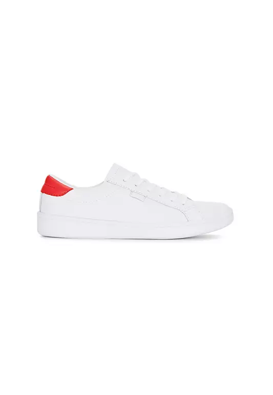Women's Ace Leather Sneaker White / Red (WH67878)