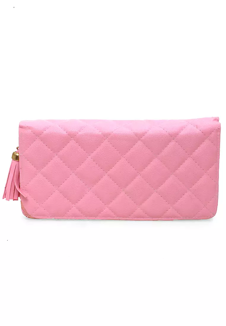 Dive Dompet Panjang Wanita Cat Ribbon Wallet Casual Many Slot Material Kulit Leather ORIGINAL - Pink