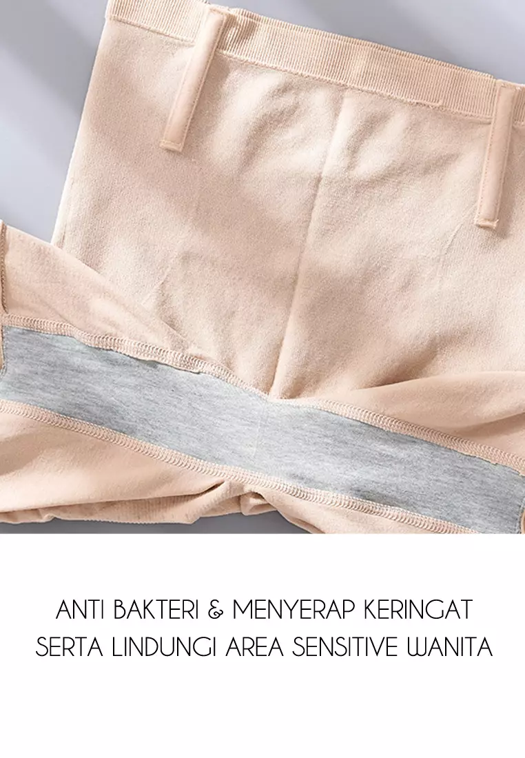 Celana Pendek Ketat Korset Wanita Pelangsing Perut Import dengan Box Venhs Cream