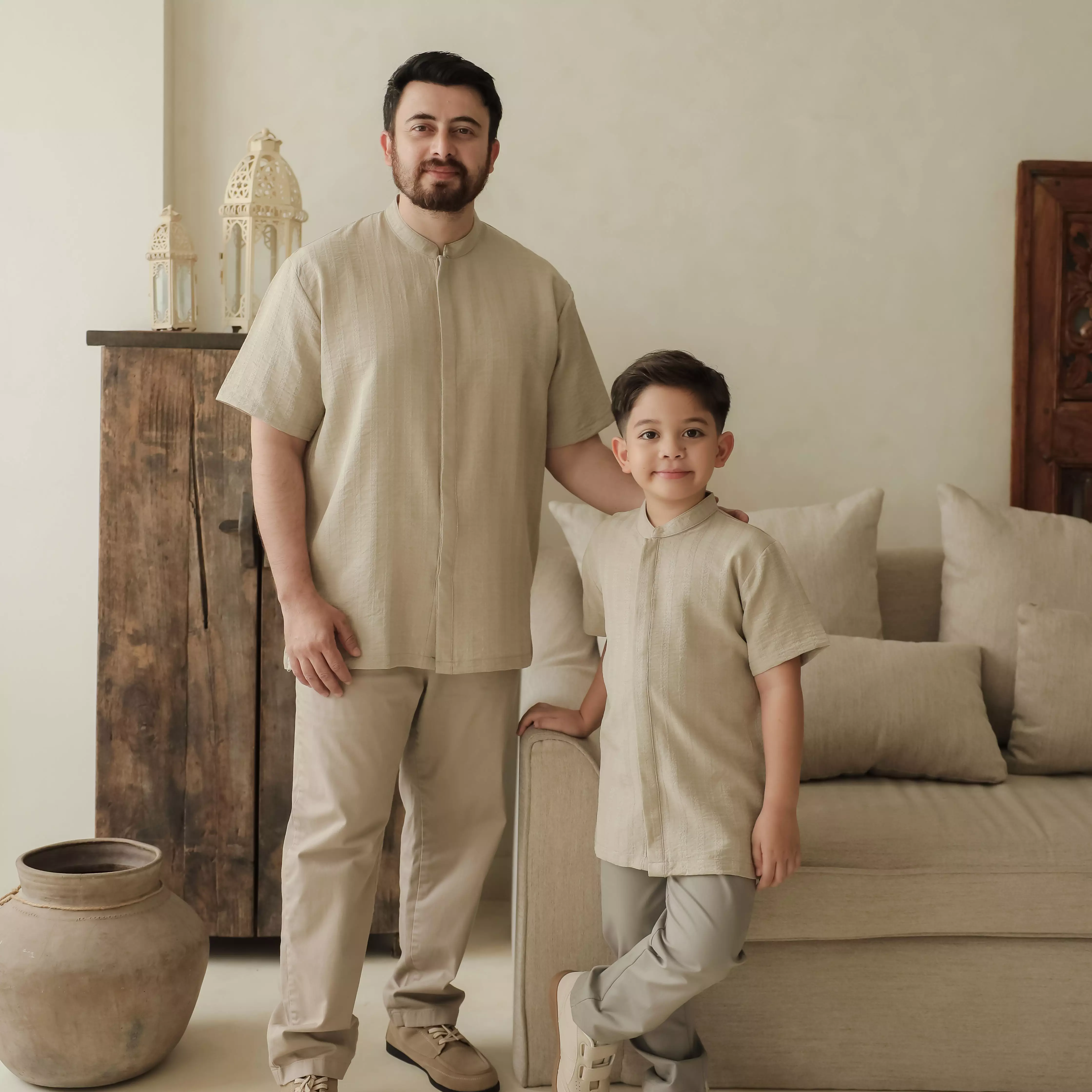 Pito Dito x MFMW Sarimbit Keluarga - Leebul Set Koko Anak Beige