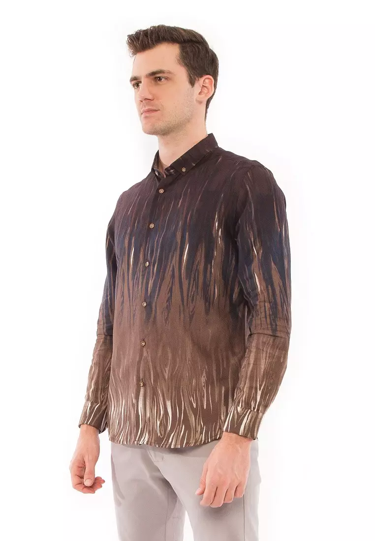 SWIRLY-OLIVE LS Shirt