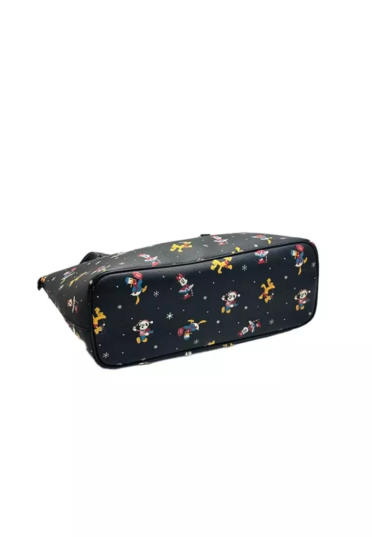 Disney X  COACH ZIP TOP TOTE BAGS (CM189) – QB / Black Multi