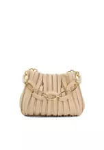 Dune Dinidominie Small Pleated Chain-Handle Slouch Bag - White