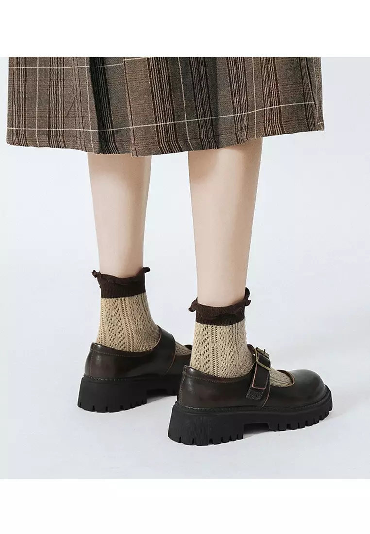 4CM Leather Mary Jane Shoes MZ566-5