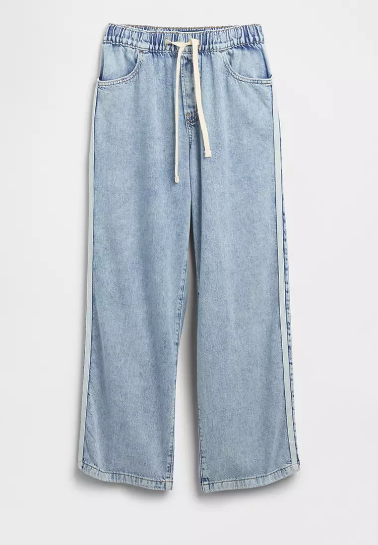 Wide Leg Jeans with Side Stripe