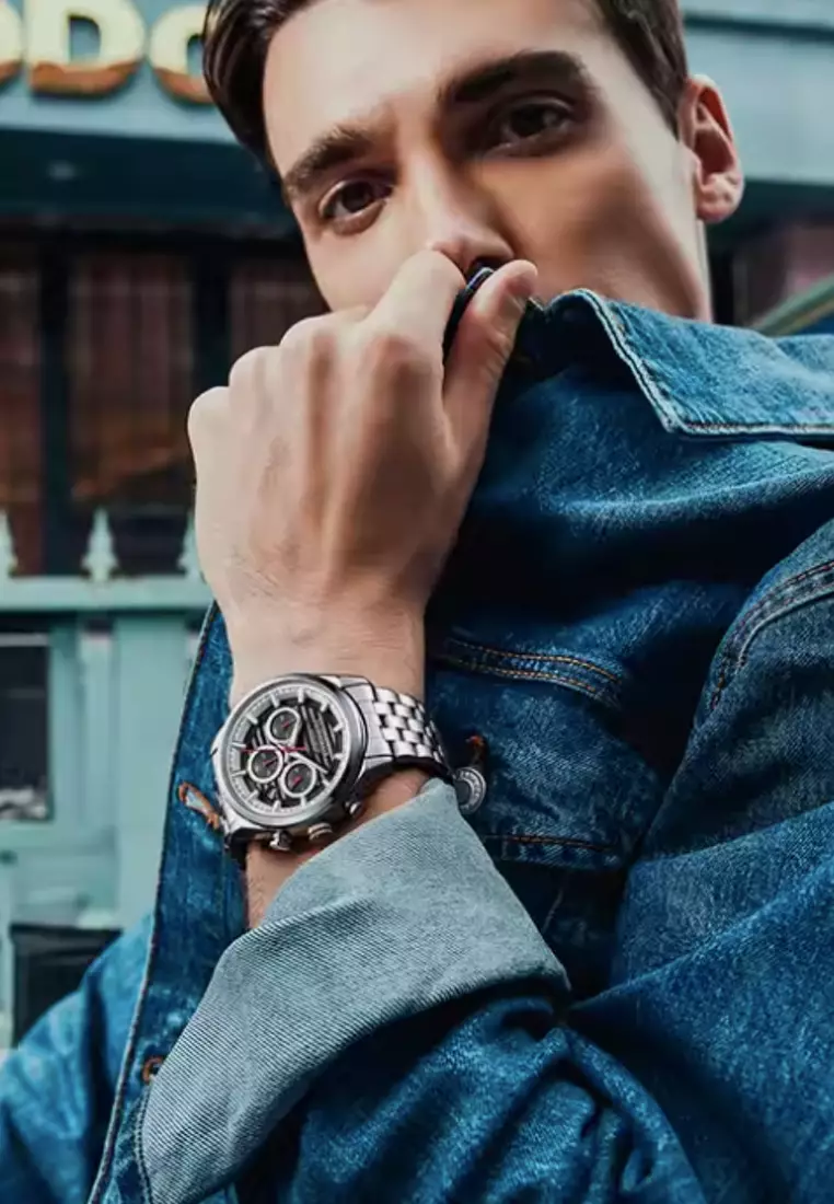 Unisex Chronograph Quartz Watch, 42mm, Metal Bracelet