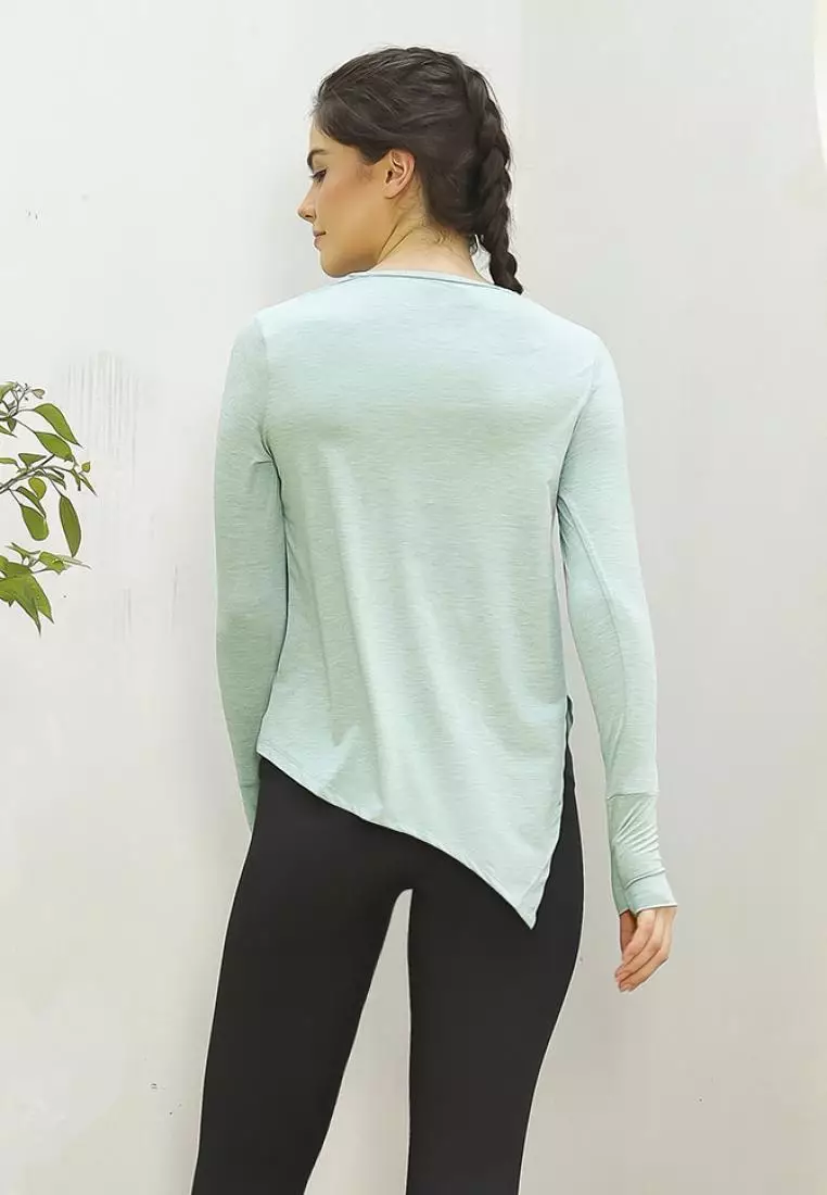 Fitwear - Kaos Olahraga Wanita FITWEAR NEW AURORA DRYFIT SIDE TIE OVERSIZE L/S - MINT