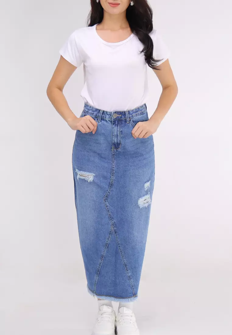 Denim Maxi Skirt Ladies