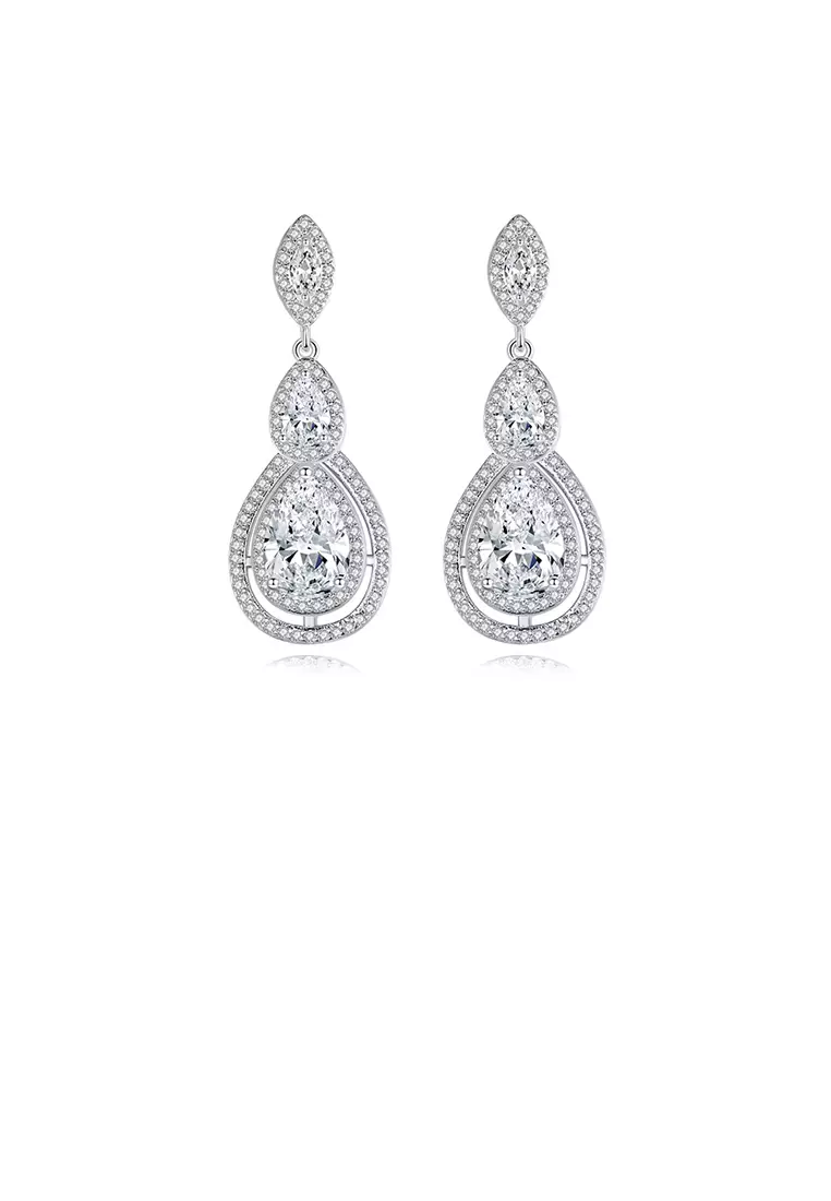 White stone drop clearance earrings