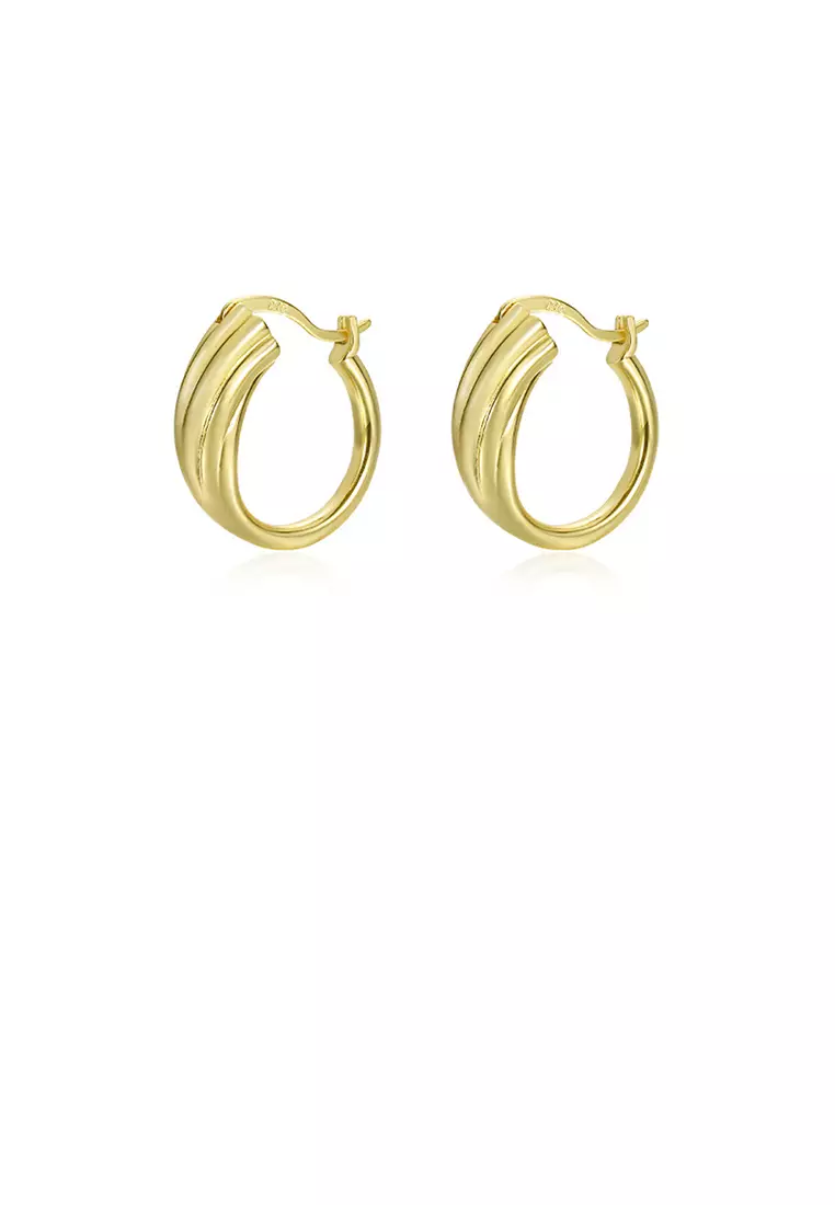 Geometric gold hoop earrings best sale