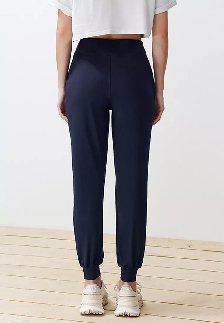 Navy Blue Diver/Scuba Comfortable Fit Knitted Sports Sweatpants