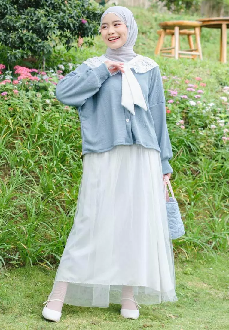 Kyuti Coquette Tops - Medium Gray M18808 R59S2