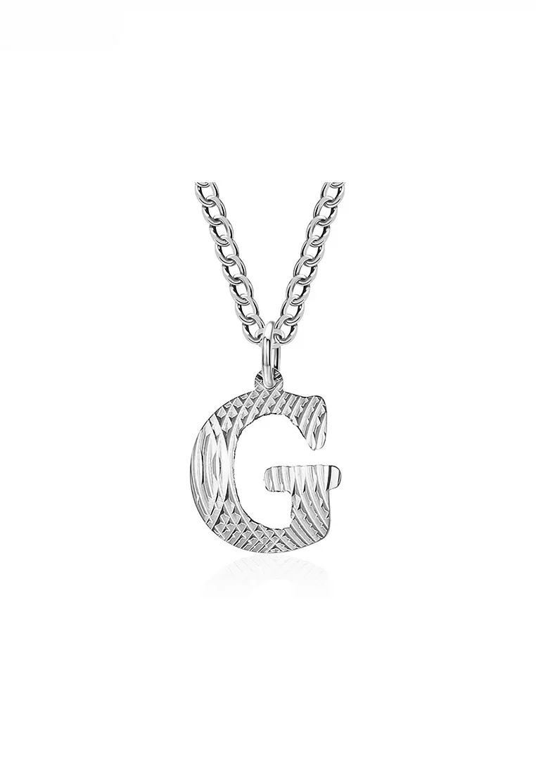 Unisex Design Titanium Steel Alphabet Pendant Necklace JW QF-DZ474