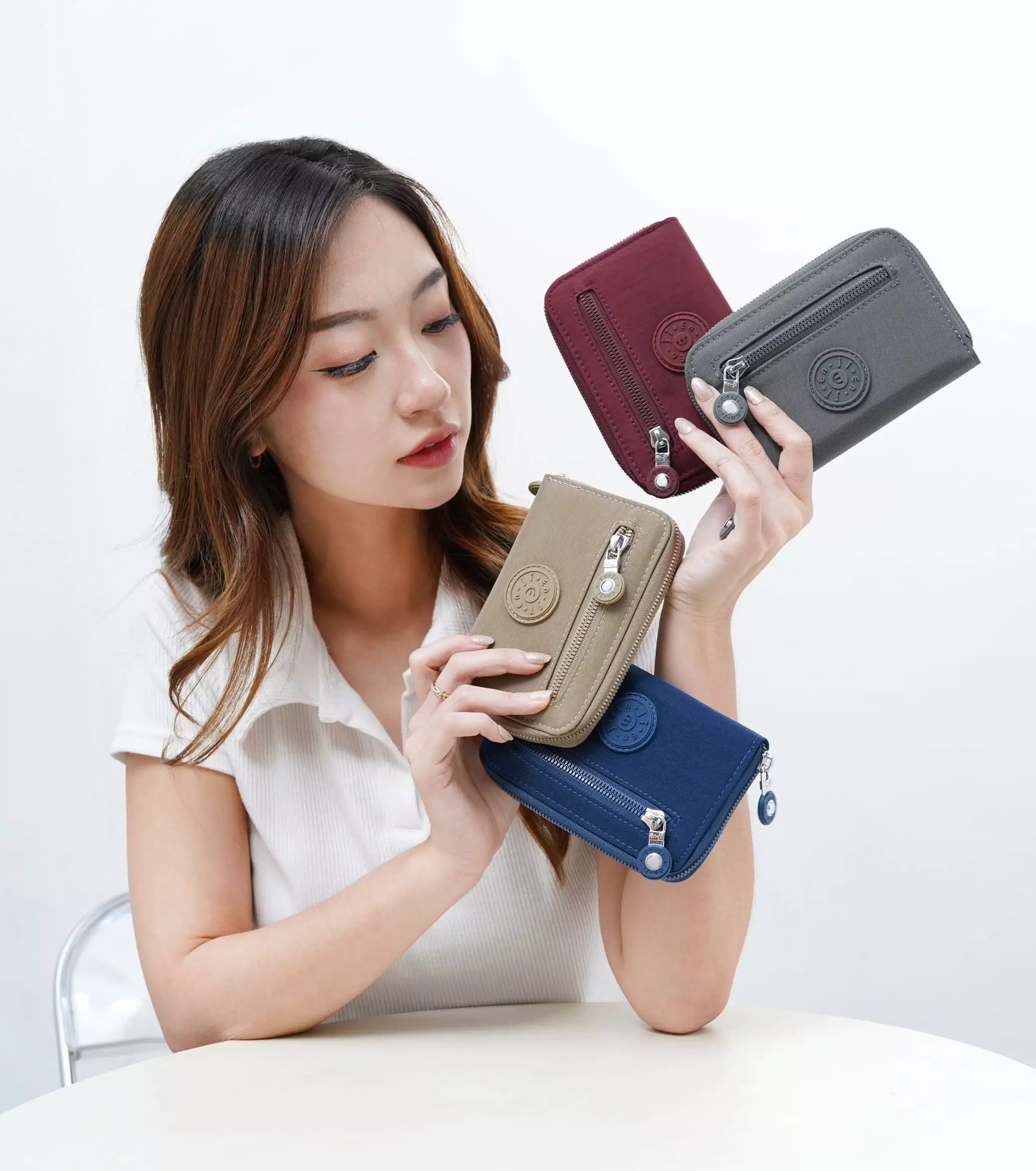 En-Ji Kina Wallet Wanita Warna Midnightblue