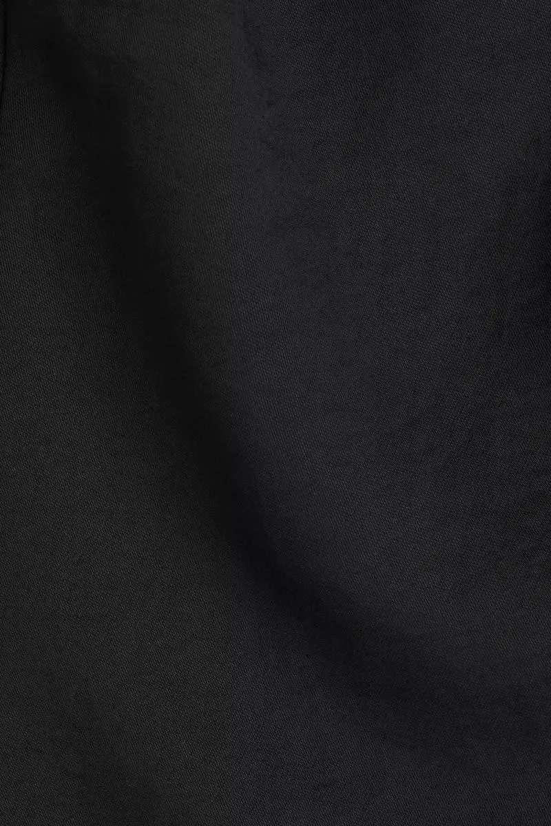 Square-neck twill dress