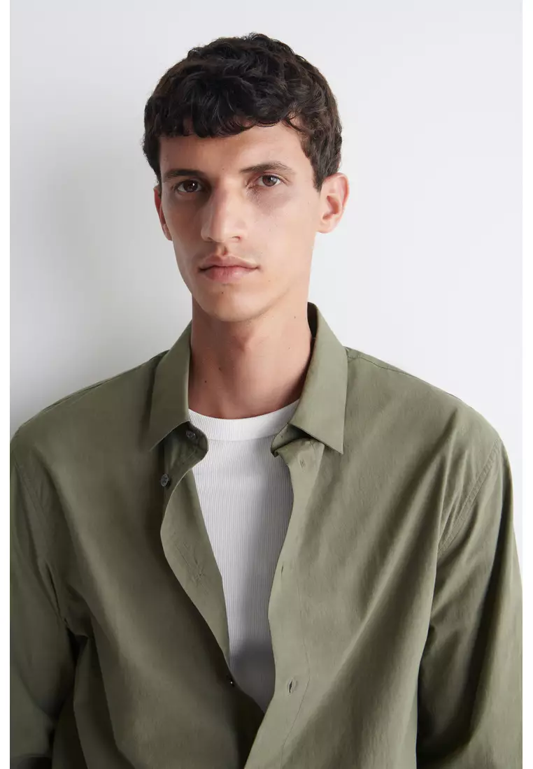 RELAXED PIMA COTTON-POPLIN SHIRT