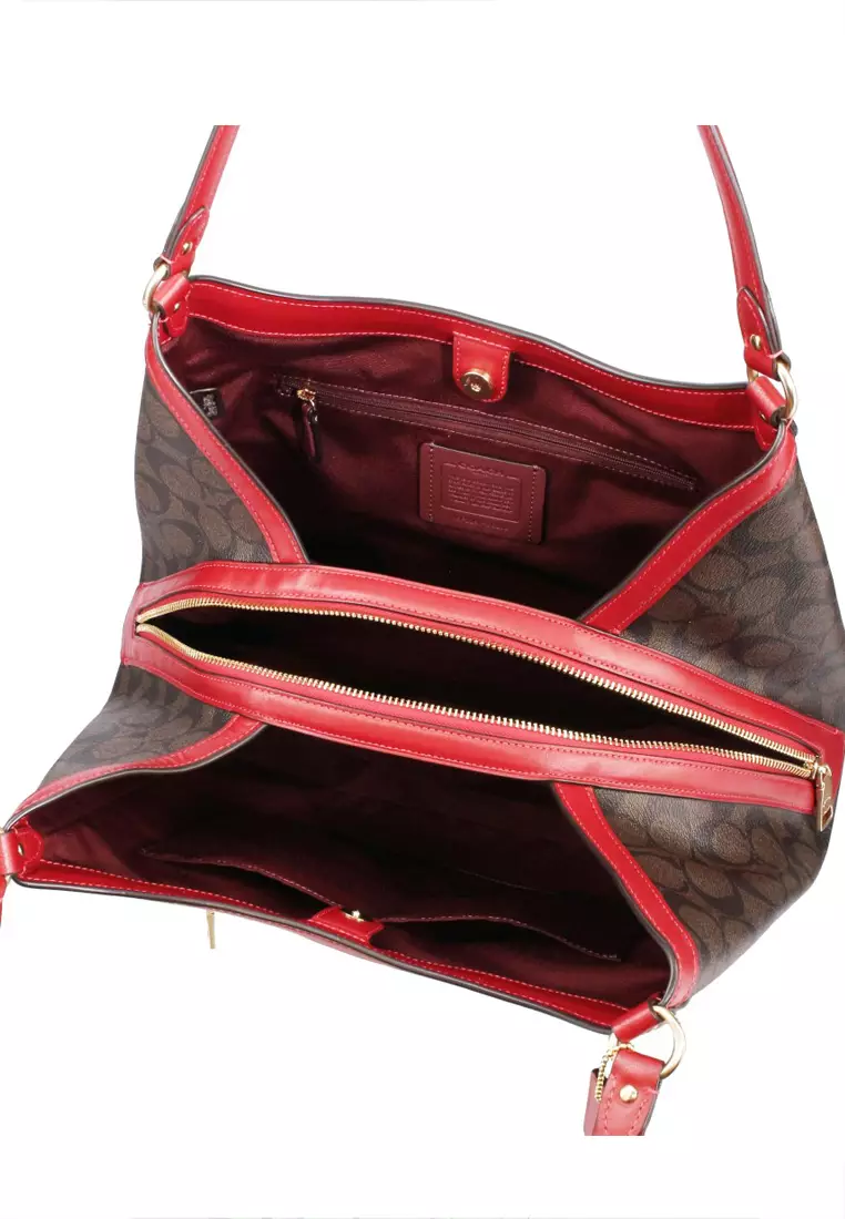 Buy Coach Coach Kristy Shoulder Bag In Signature Canvas Dark Brown
