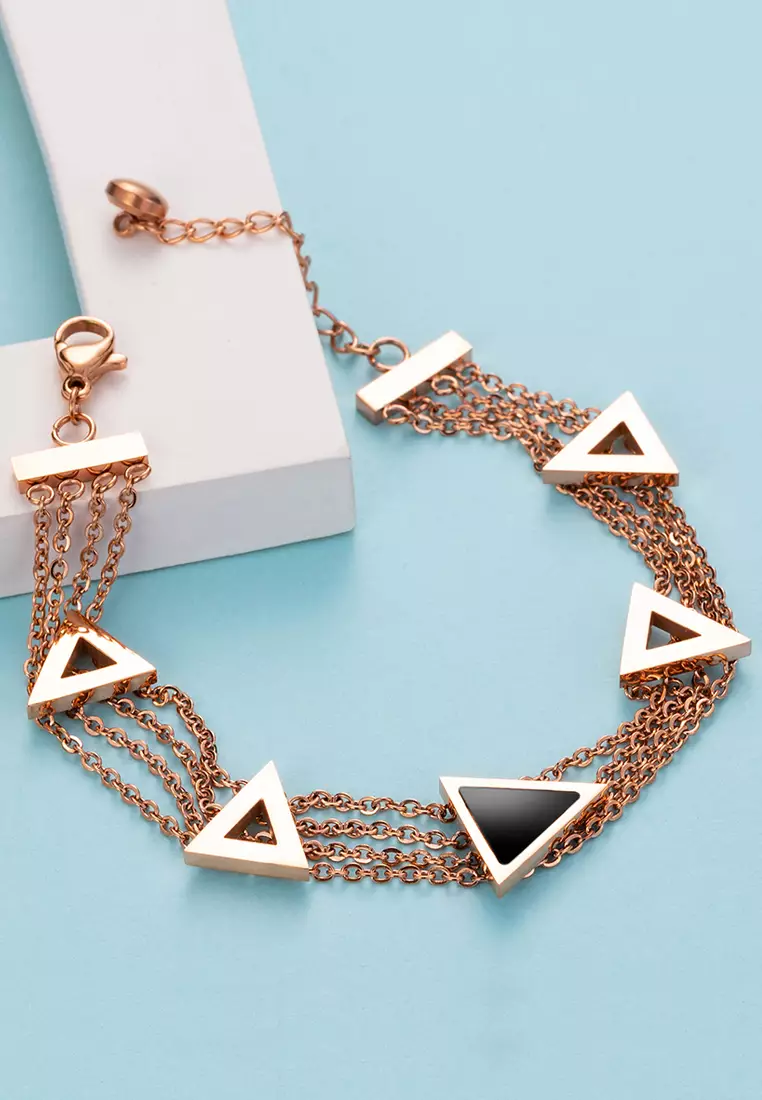 Arestas Geometric Layered Chain Bracelet