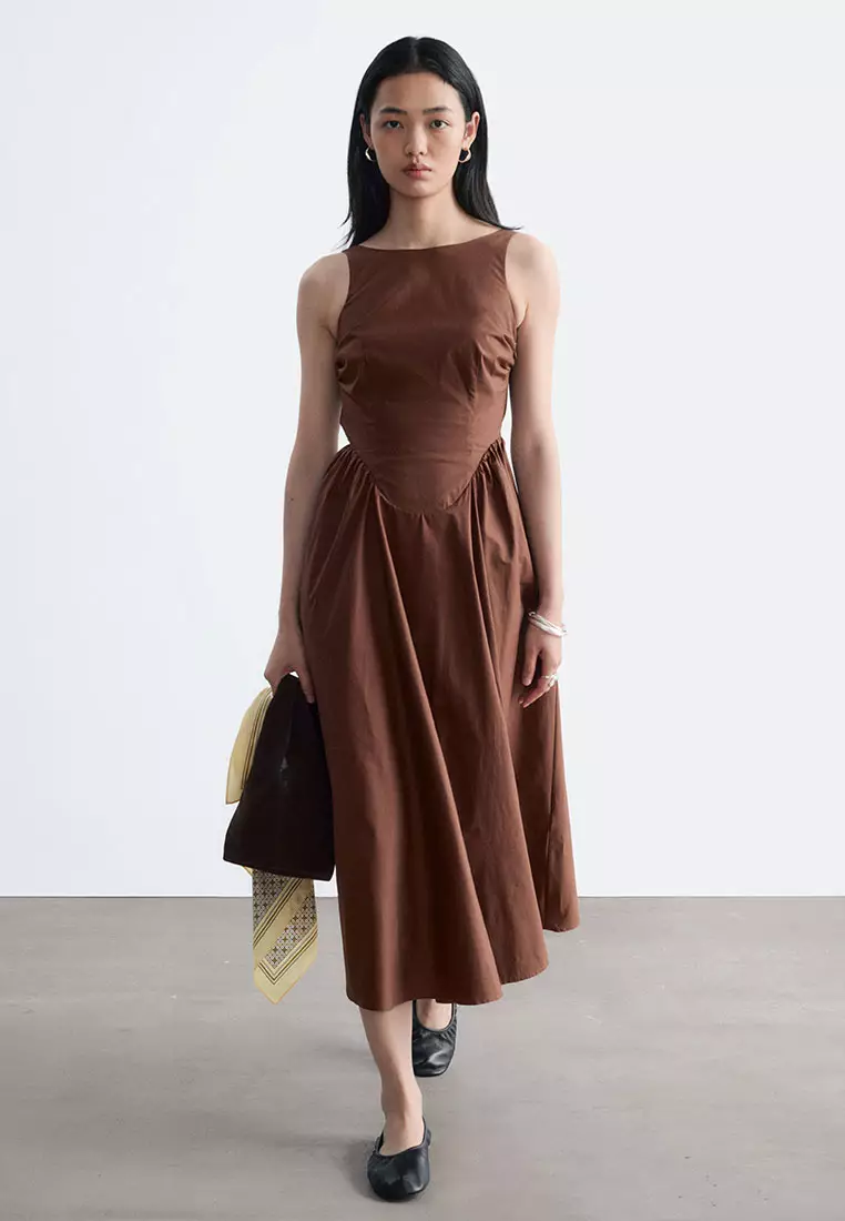 Tie-Back Midi Dress