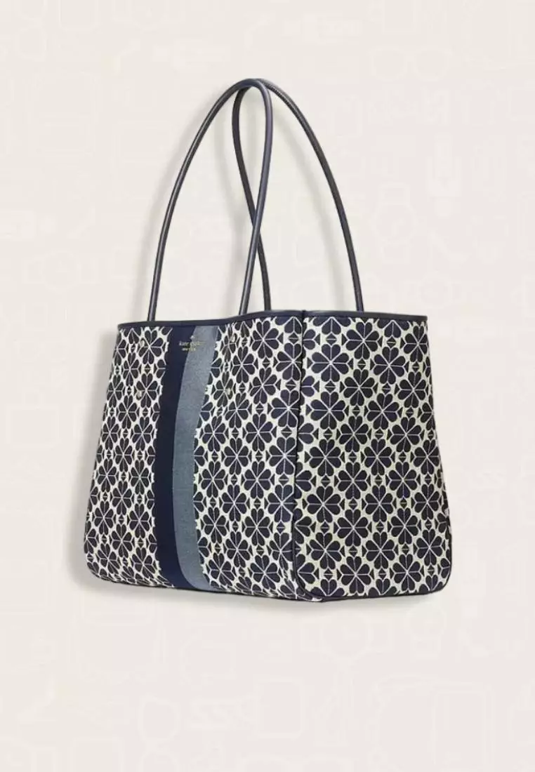 Kate Spade Everything Spade Flower Jacquard Large Tote Blue Multi
